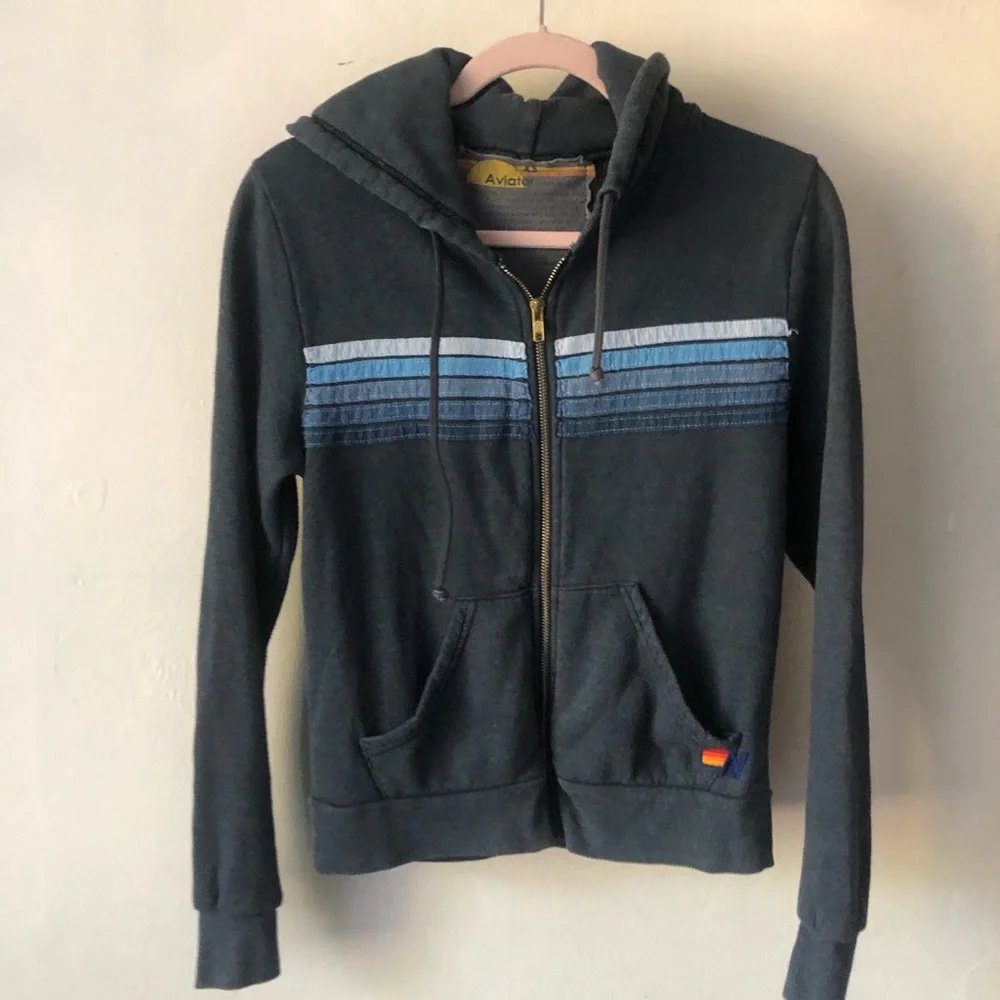 Aviator Nation Blue Long Sleeve Hoodie - Picture 2 of 5